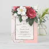 Marble Blumendusche Einladung (Stehend Vorderseite)