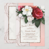 Marble Blumendusche Einladung (Vorne/Hinten)