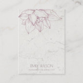 MARBLE BLUSH PINK LOTUS EINFACHE EARRING-ANZEIGE VISITENKARTE (Vorderseite)