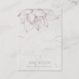 MARBLE BLUSH PINK LOTUS EINFACHE NECKLACE DISPLAY VISITENKARTE