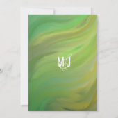 Marble Bold Green Forest Typografy Wedding Einladung (Rückseite)