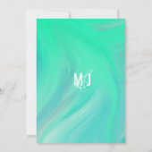 Marble Bold Mint Green Typografy Wedding Einladung (Rückseite)