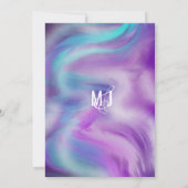 Marble Bold Mint Lila Blue Typografy Wedding Einladung (Rückseite)