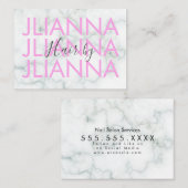 Marble Bold Text Makeup Salon Nails Eyelashes Visitenkarte (Vorne/Hinten)