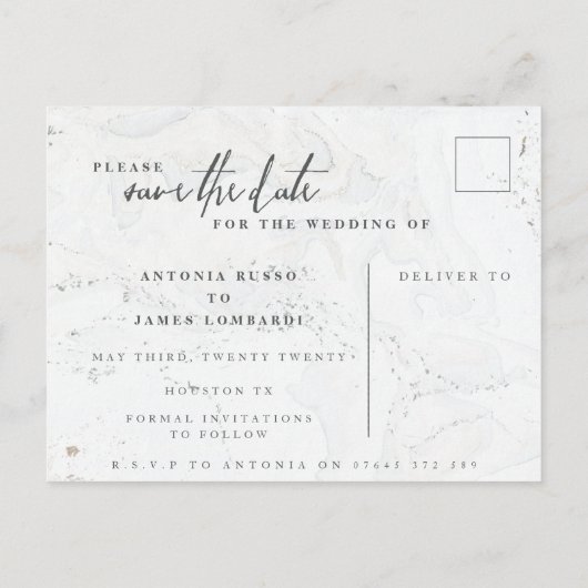 MARBLE BOXES SAVE THE DATE KARTE (Rückseite)