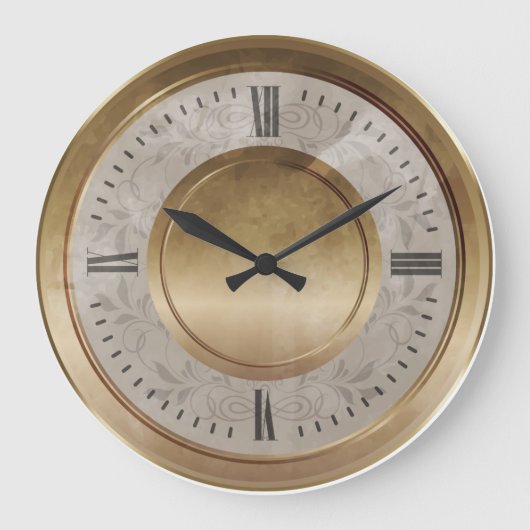 Marble Brass Clock Große Wanduhr (Vorderseite)