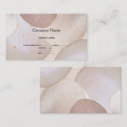 MARBLE BUBBLE LUXE GOLD BUSINESS CARD VISITENKARTE (Vorne/Hinten)