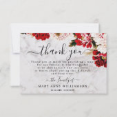 Marble Burgundy Blush Begräbnis Danke Karte (Vorderseite)