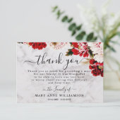 Marble Burgundy Blush Begräbnis Danke Karte (Stehend Vorderseite)
