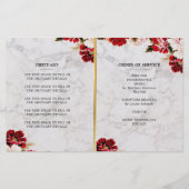 Marble Burgundy Blush Celebration of Life Program (Rückseite)