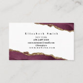 Marble Burgundy & Gold Visitenkarte (Rückseite)