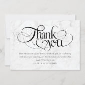 Marble Calligraphy Script Foto Wedding Dankeskarte (Vorderseite)