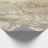 Marble Champaigne Gold Gray Metal Stroke Geschenkpapier (Ecke)