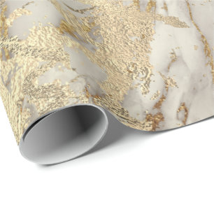 Marble Champaigne Gold Gray Metal Stroke Geschenkpapier