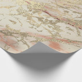 Marble Champaigne Gold Sepia Blush Metal Strokes Geschenkpapier (Ecke)