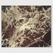 Marble Champaigne Gold Sepia Burguny Metal Strokes Geschenkpapier (Flach)