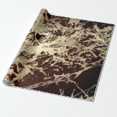 Marble Champaigne Gold Sepia Burguny Metal Strokes Geschenkpapier (Ungerollt)