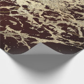 Marble Champaigne Gold Sepia Burguny Metal Strokes Geschenkpapier (Ecke)