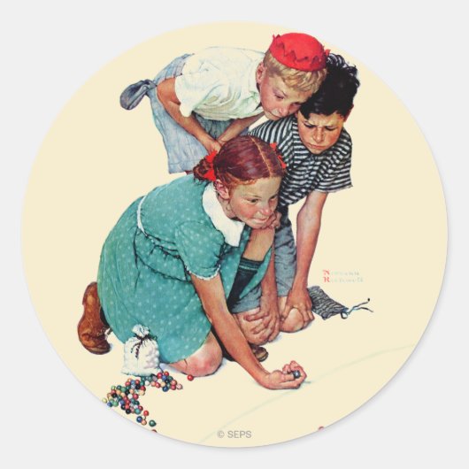 Marble Champion Runder Aufkleber (Vorderseite)