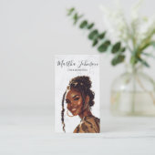 Marble Chic Afro American Braids Braiding QR Code Visitenkarte (Stehend Vorderseite)