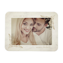 Marble Chic Golden Lace Romantische Paare Hochzeit Magnet