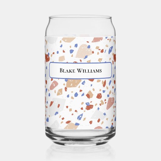 Marble Chips Retro Terrazzo Pattern Can Glass Dosenglas (Vorderseite)