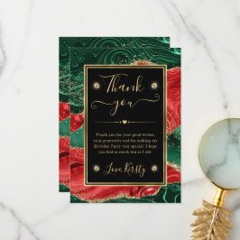 Marble Christmas Agate & Gold Glitzer Geburtstag Dankeskarte