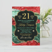 Marble Christmas Agate & Gold Glitzer Geburtstag Einladung (Stehend Vorderseite)