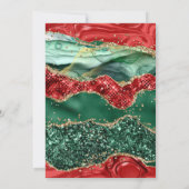 Marble Christmas Agate & Gold Glitzer Geburtstag Einladung (Rückseite)