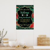 Marble Christmas Agate & Gold Glitzer Geburtstag Poster (Küche)