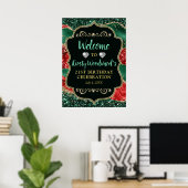 Marble Christmas Agate & Gold Glitzer Geburtstag Poster (Heimbüro)