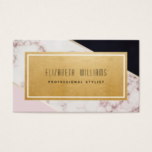 Marble Color Block Stylist Business Cards