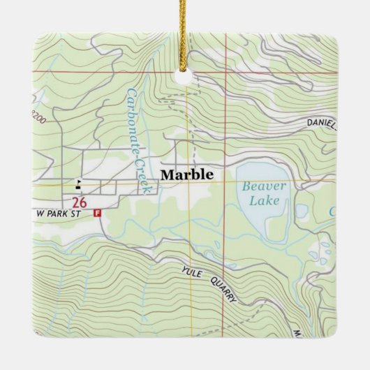 Marble Colorado Topo Karte Keramikornament (Rückseite)