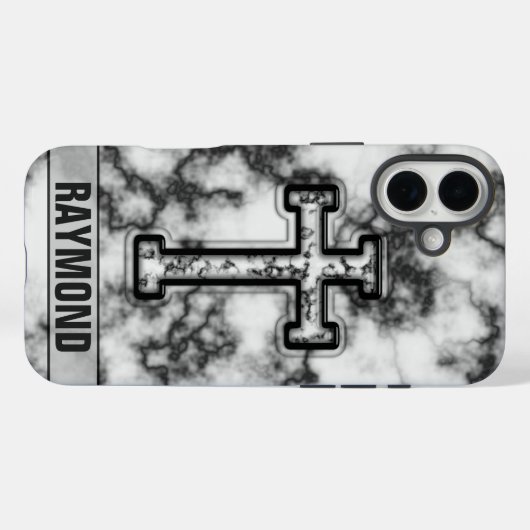 Marble Cross Custom iPhone Case (Rückseite (Horizontal))