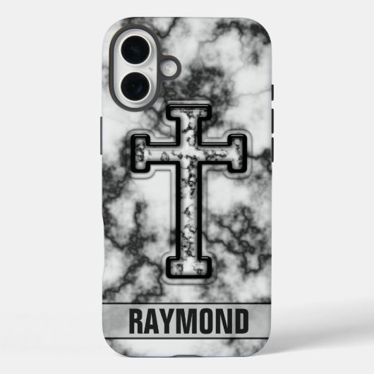 Marble Cross Custom iPhone Case (Rückseite)