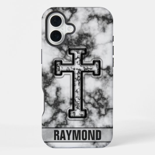 Marble Cross Custom iPhone Case Hülle (Rückseite)