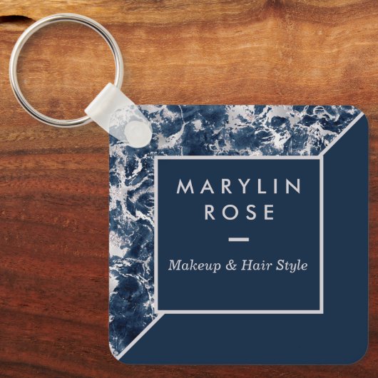 MARBLE CUSTOMIZABLE SQUARE-GESCHÄFT SCHLÜSSELANHÄNGER (Vorderseite)