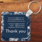 MARBLE CUSTOMIZABLE SQUARE-GESCHÄFT SCHLÜSSELANHÄNGER (Rückseite)