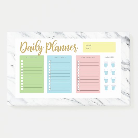 Marble Daily Planner Post-it Klebezettel (Vorderseite)