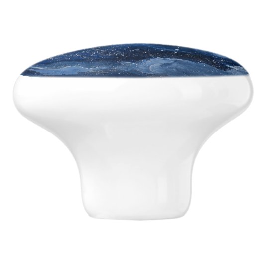 Marble Deep Blue Keramikknauf (Seitenansicht)