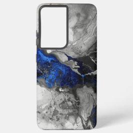 Marble Design in Black, Blue and Grey Samsung Galaxy Hülle