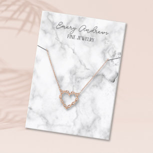 Marble Designer Jewelry Necklace Holder Display Visitenkarte