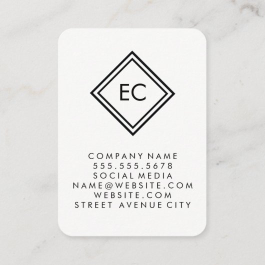 Marble Diamond Border Visitenkarte (Rückseite)