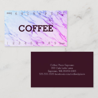 Marble Double Number Loyalty Coffee Punch Card Treuekarte