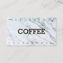 Marble Double Number Loyalty Coffee Punch Card