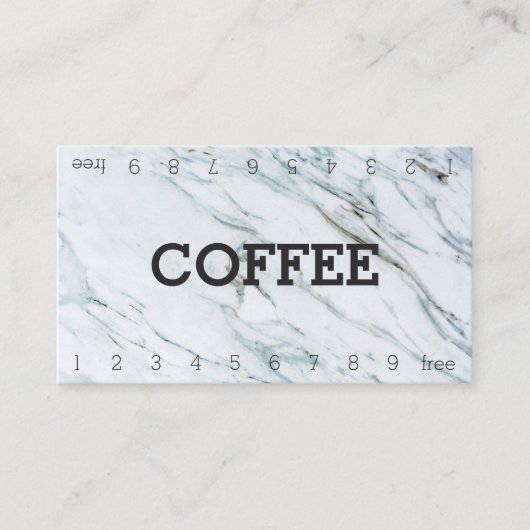 Marble Double Number Loyalty Coffee Punch Card Treuekarte (Vorderseite)
