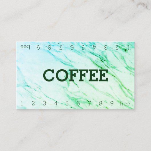 Marble Double Number Loyalty Coffee Punch Card Treuekarte (Vorderseite)