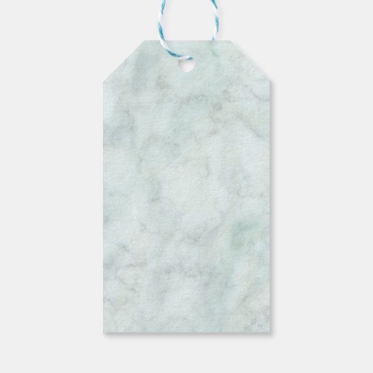 Marble Elegant Greenery Eucalyptus Wedding Geschenkanhänger (Rückseite)