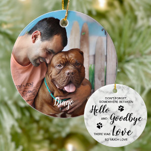 Marble-Erinnerung Zitat Pet Memorial Hund Foto Keramik Ornament
