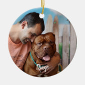 Marble-Erinnerung Zitat Pet Memorial Hund Foto Keramik Ornament (Vorne)